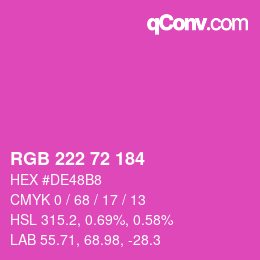 Color code: RGB 222 72 184 | qconv.com