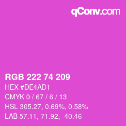 Color code: RGB 222 74 209 | qconv.com