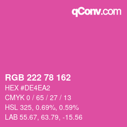 Color code: RGB 222 78 162 | qconv.com