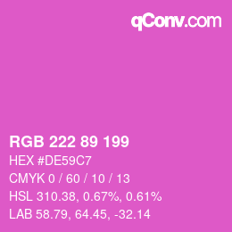 Color code: RGB 222 89 199 | qconv.com
