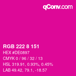 Color code: RGB 222 8 151 | qconv.com