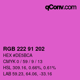 Color code: RGB 222 91 202 | qconv.com