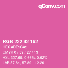 カラーコード: RGB 222 92 162 | qconv.com