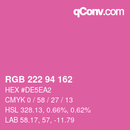 Color code: RGB 222 94 162 | qconv.com