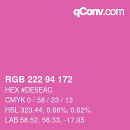 Color code: RGB 222 94 172 | qconv.com