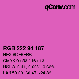 Color code: RGB 222 94 187 | qconv.com