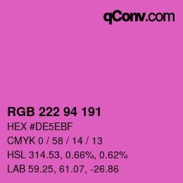 Color code: RGB 222 94 191 | qconv.com