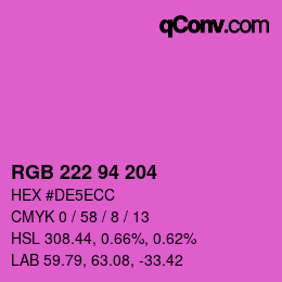 Color code: RGB 222 94 204 | qconv.com