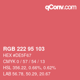 Color code: RGB 222 95 103 | qconv.com