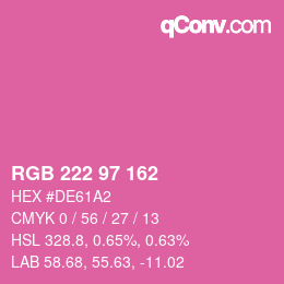 Color code: RGB 222 97 162 | qconv.com
