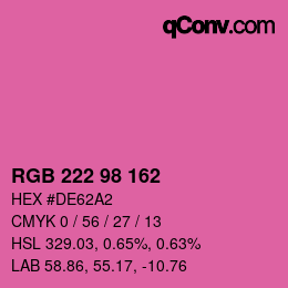 Color code: RGB 222 98 162 | qconv.com