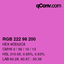Color code: RGB 222 98 200 | qconv.com