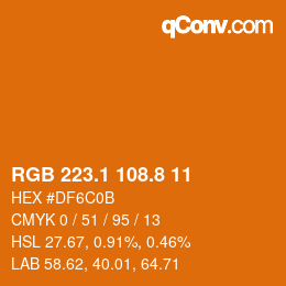 Color code: RGB 223.1 108.8 11 | qconv.com