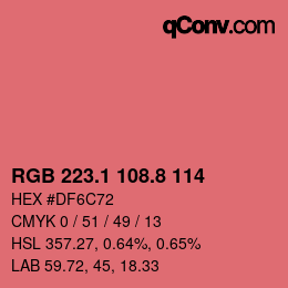 Color code: RGB 223.1 108.8 114 | qconv.com