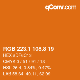 Color code: RGB 223.1 108.8 19 | qconv.com