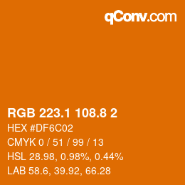 Código de color: RGB 223.1 108.8 2 | qconv.com