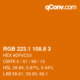 Code couleur: RGB 223.1 108.8 3 | qconv.com