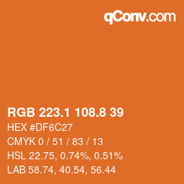 Color code: RGB 223.1 108.8 39 | qconv.com