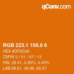 Code couleur: RGB 223.1 108.8 6 | qconv.com