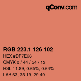 カラーコード: RGB 223.1 126 102 | qconv.com