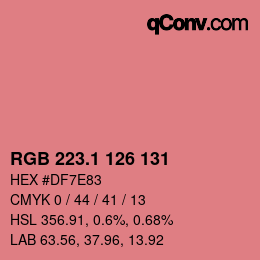 カラーコード: RGB 223.1 126 131 | qconv.com