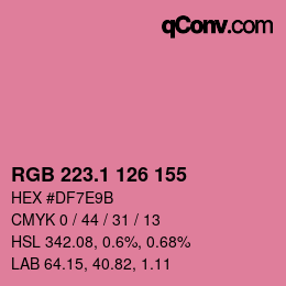 カラーコード: RGB 223.1 126 155 | qconv.com