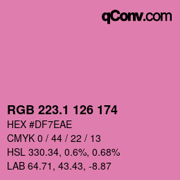 カラーコード: RGB 223.1 126 174 | qconv.com