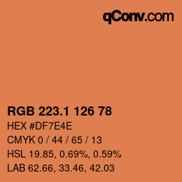 Color code: RGB 223.1 126 78 | qconv.com