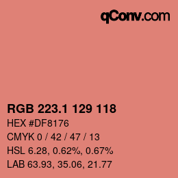 カラーコード: RGB 223.1 129 118 | qconv.com