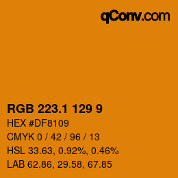 カラーコード: RGB 223.1 129 9 | qconv.com