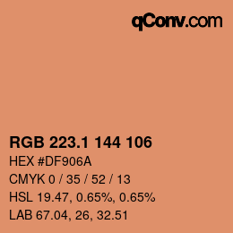 カラーコード: RGB 223.1 144 106 | qconv.com