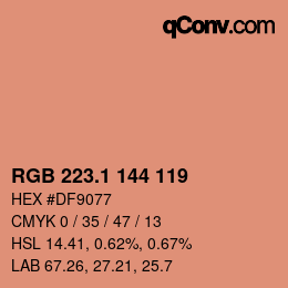 カラーコード: RGB 223.1 144 119 | qconv.com