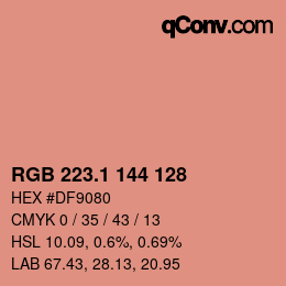 カラーコード: RGB 223.1 144 128 | qconv.com