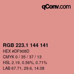 カラーコード: RGB 223.1 144 141 | qconv.com