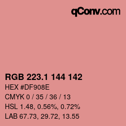カラーコード: RGB 223.1 144 142 | qconv.com