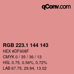 カラーコード: RGB 223.1 144 143 | qconv.com
