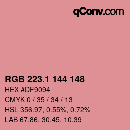 カラーコード: RGB 223.1 144 148 | qconv.com