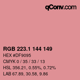 カラーコード: RGB 223.1 144 149 | qconv.com