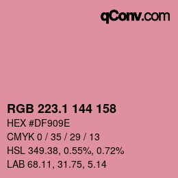 カラーコード: RGB 223.1 144 158 | qconv.com