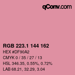 カラーコード: RGB 223.1 144 162 | qconv.com