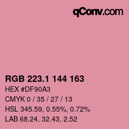 カラーコード: RGB 223.1 144 163 | qconv.com