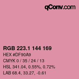 カラーコード: RGB 223.1 144 169 | qconv.com