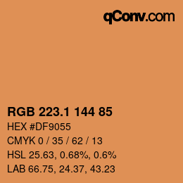 カラーコード: RGB 223.1 144 85 | qconv.com