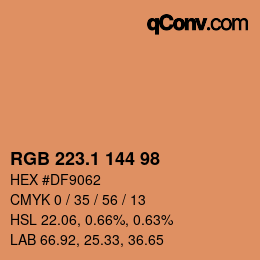 カラーコード: RGB 223.1 144 98 | qconv.com