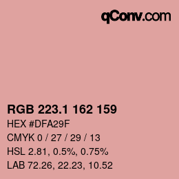 カラーコード: RGB 223.1 162 159 | qconv.com