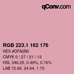 カラーコード: RGB 223.1 162 176 | qconv.com