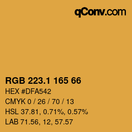カラーコード: RGB 223.1 165 66 | qconv.com