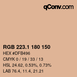 Color code: RGB 223.1 180 150 | qconv.com