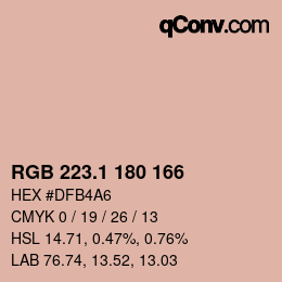 カラーコード: RGB 223.1 180 166 | qconv.com