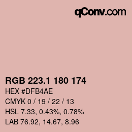 カラーコード: RGB 223.1 180 174 | qconv.com